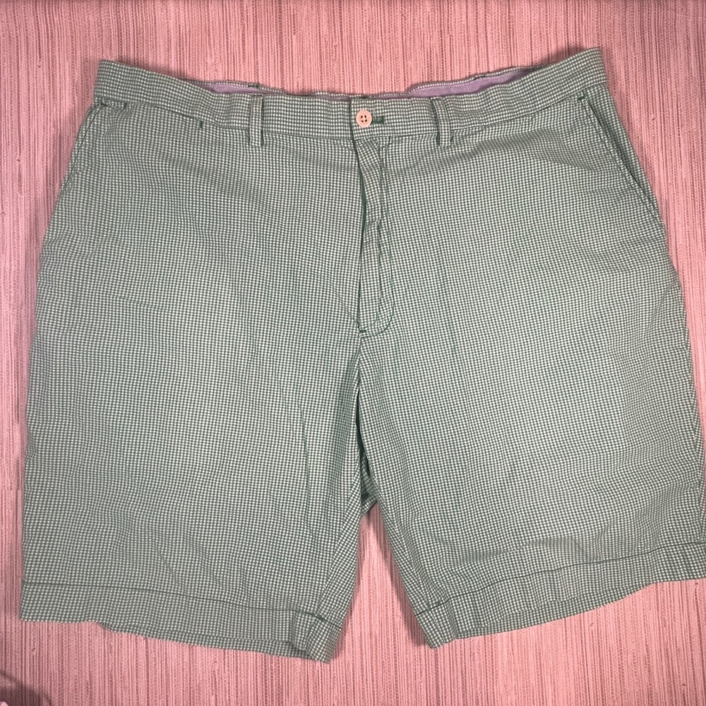 Polo Golf Ralph Lauren Mens Gingham Check Golf Shorts Size 40 Green White